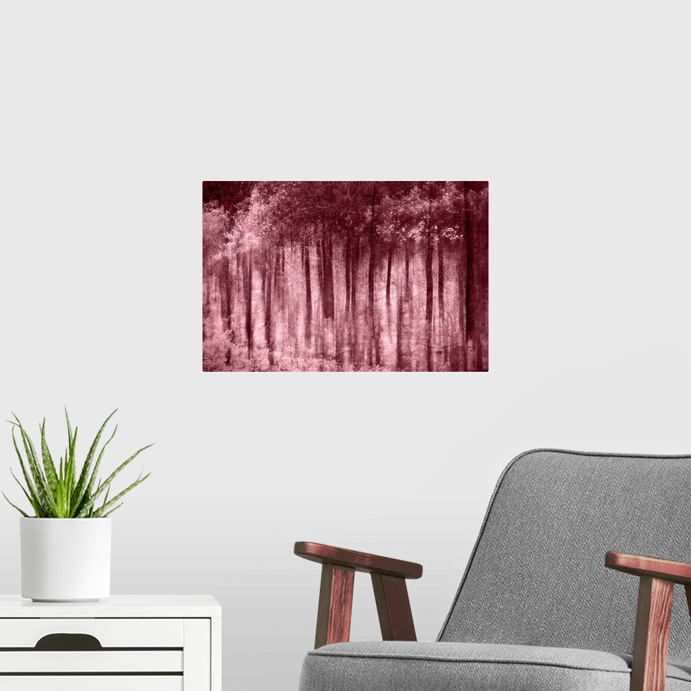 A modern room featuring Ghost Forest - Summer