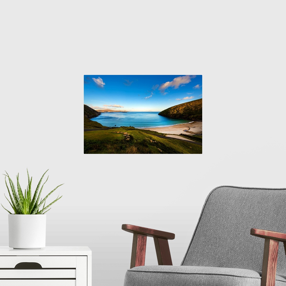 A modern room featuring Landscape in Ireland with a beach