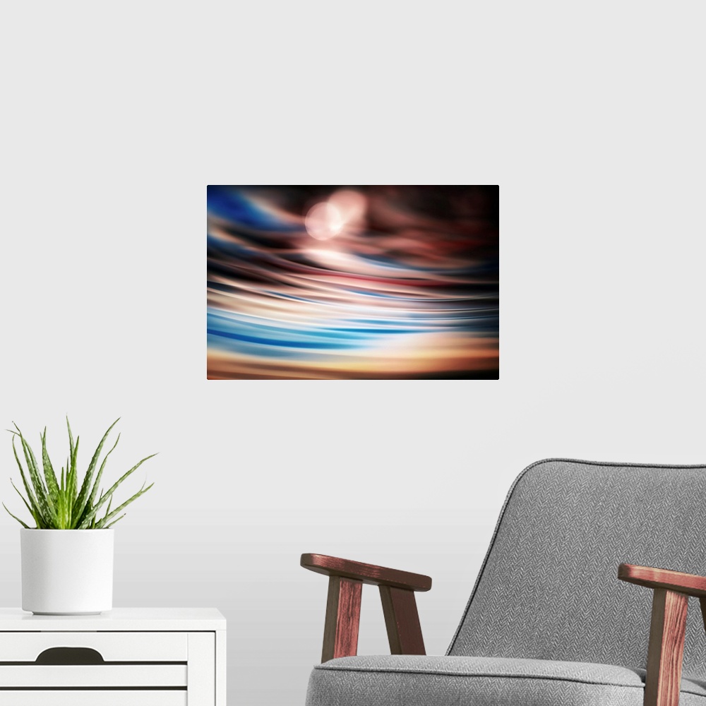 A modern room featuring Studio shot of water reflecting colors. This is an abstract representation or impression of sitti...