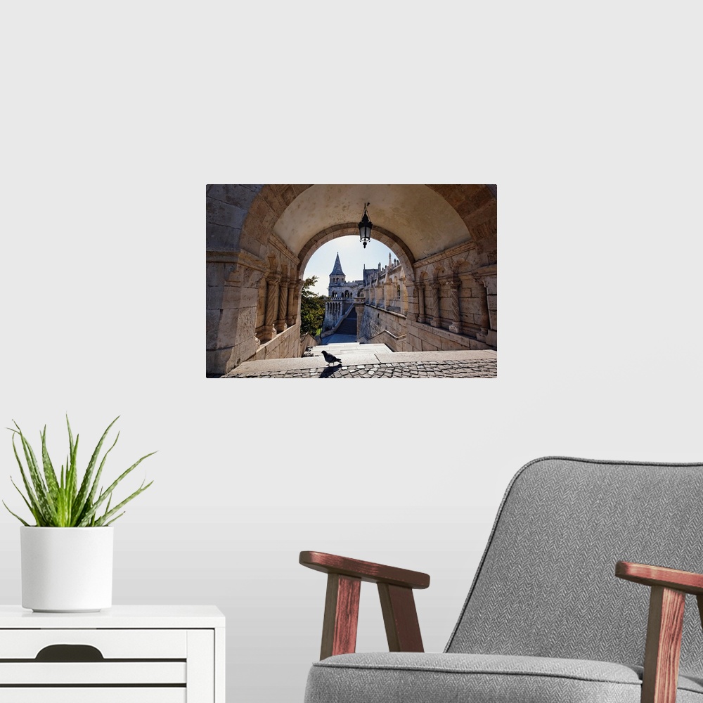 A modern room featuring View Through an Arch, Fisherman's Bastion, Budapest, Hungary