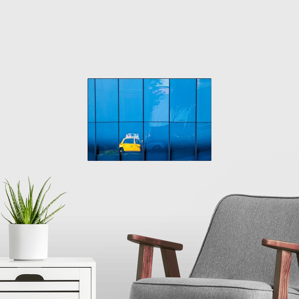 A modern room featuring Yellow Taxi