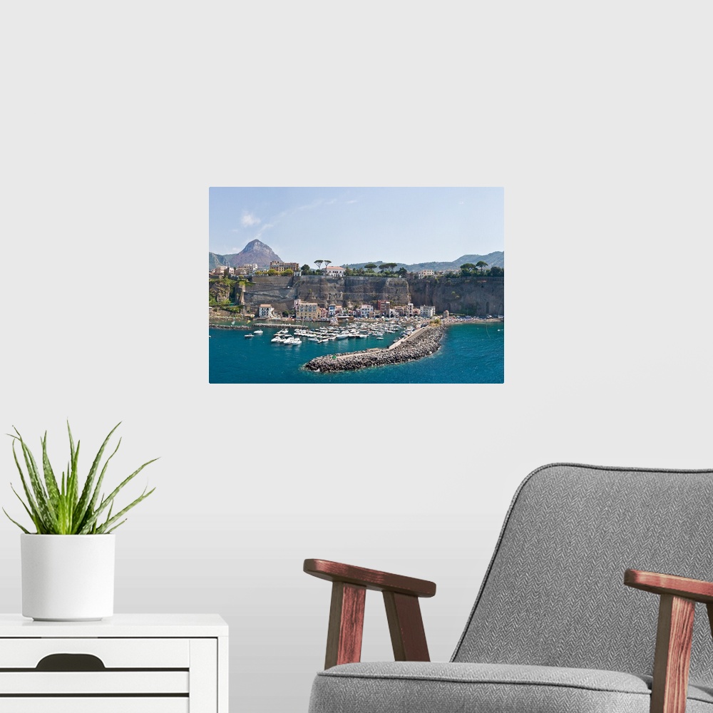A modern room featuring Boats in the sea Alimuri Beach Meta di Sorrento Naples Campania Italy