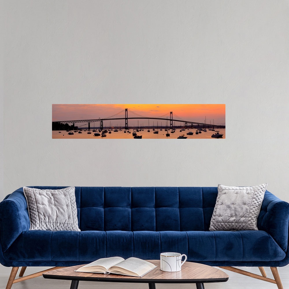 A modern room featuring Bridge over the sea, Newport Bridge, Jamestown, Rhode Island