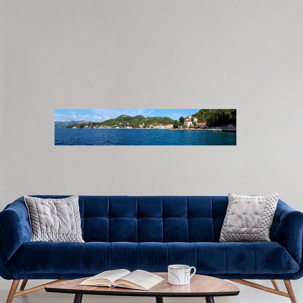A modern room featuring Buildings at the waterfront, Adriatic Sea, Lopud Island, Dubrovnik, Croatia
