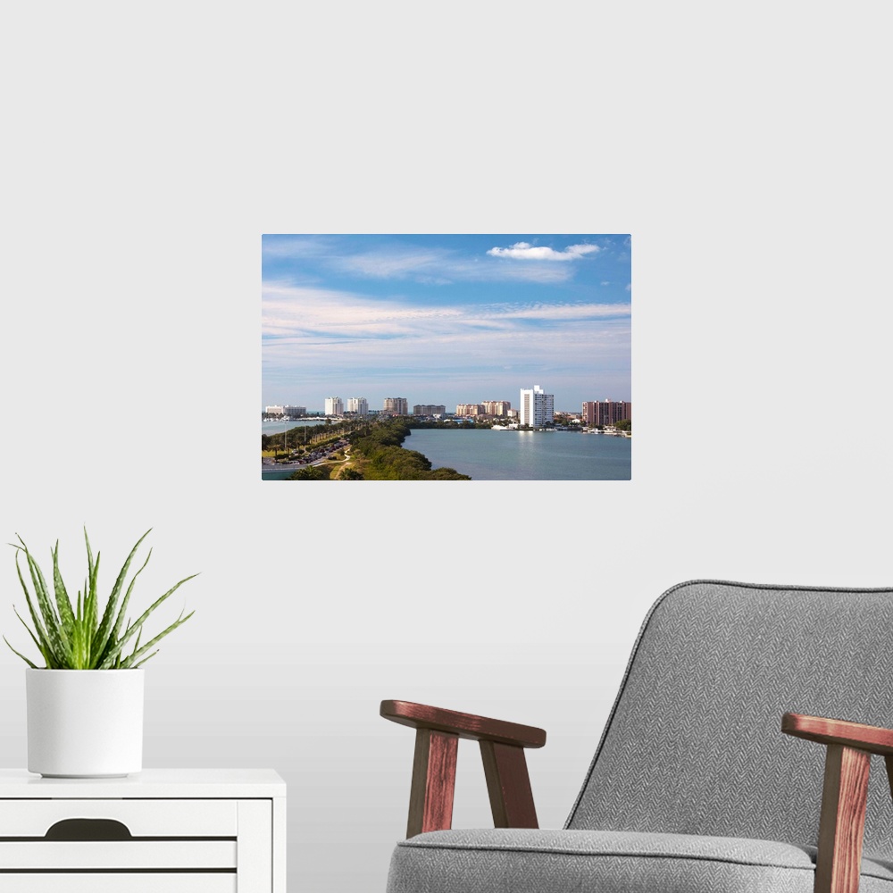 A modern room featuring Buildings at the waterfront, Clearwater Beach, Pinellas County, Florida