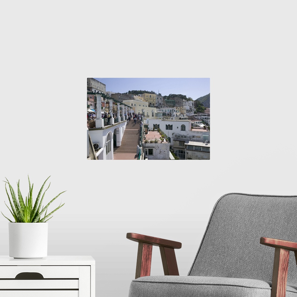 A modern room featuring Buildings in a town, Capri, Bay of Naples, Campania, Italy