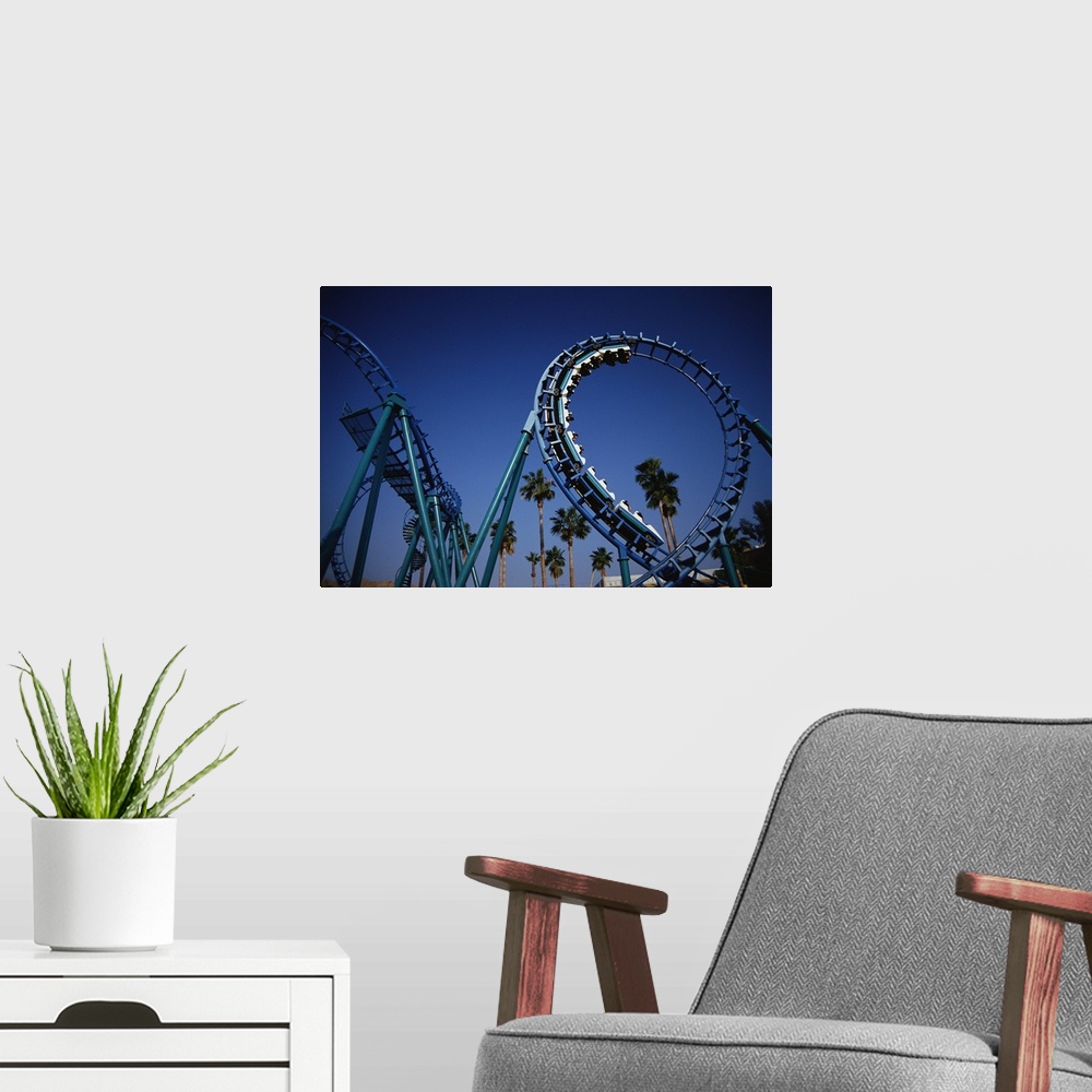 A modern room featuring Roller Coaster at Knott's Berry Farm