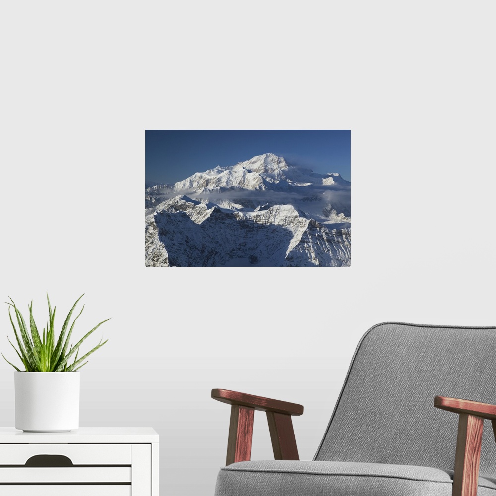 A modern room featuring Snowcapped mountain, Mt Mckinley, Denali National Park, Alaska