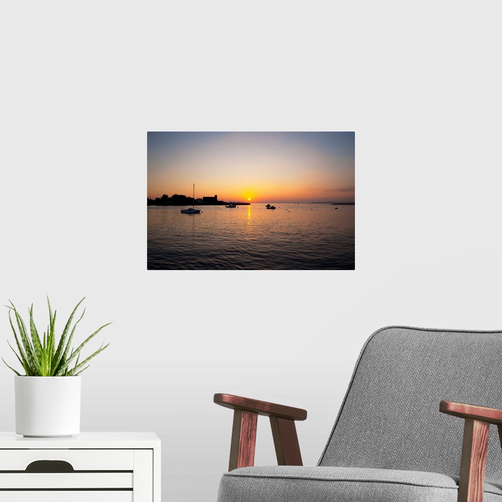 A modern room featuring Sunrise over Abbeyside, Across Dungarvan Harbour, County Waterford, Ireland
