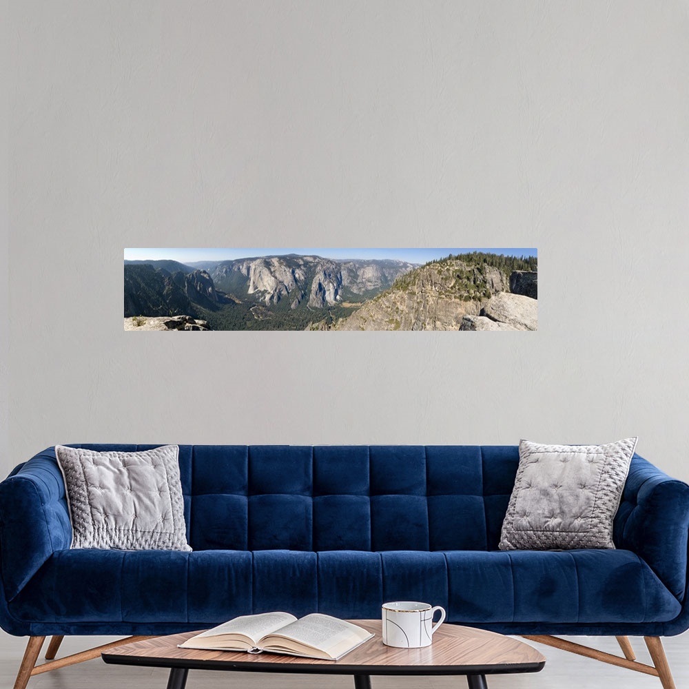 A modern room featuring Trees in a valley, Yosemite Valley, Yosemite National Park, California
