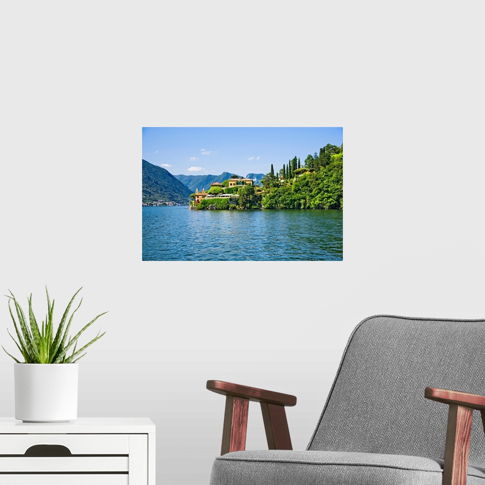A modern room featuring Villa at the waterfront, Villa del Balbianello, Lake Como, Lombardy, Italy