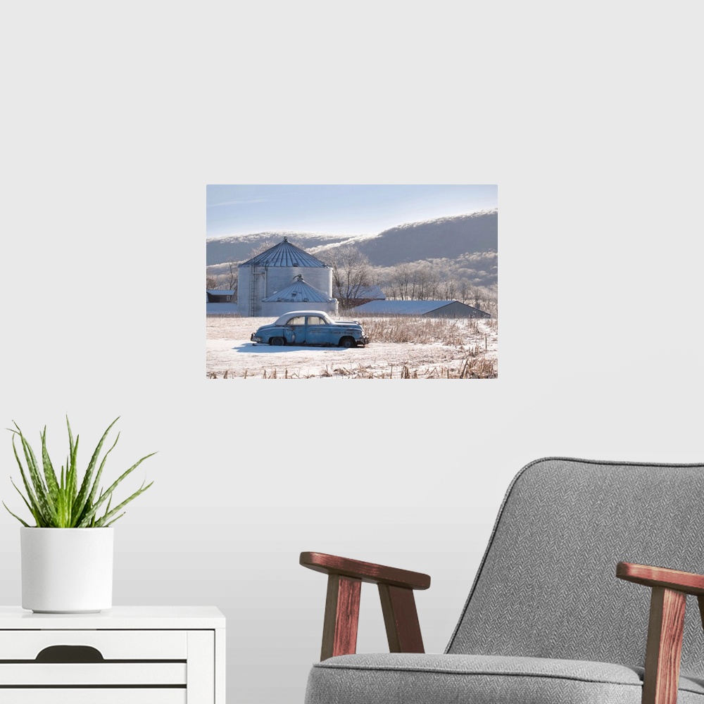 A modern room featuring Beautiful Winter World