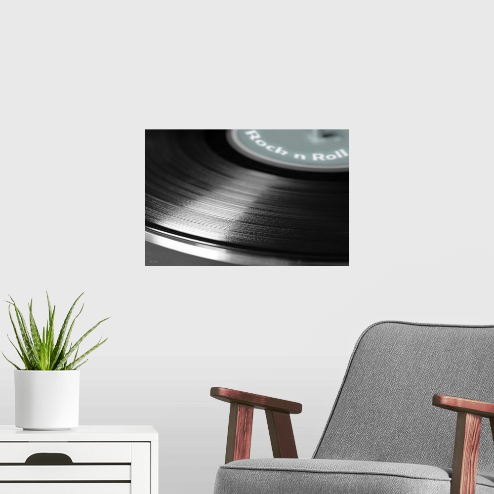 A modern room featuring Rock N Roll Record