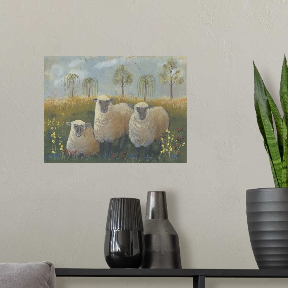 A modern room featuring Three Sheep
