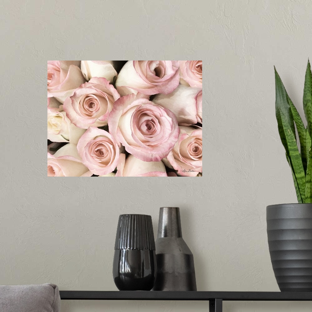 A modern room featuring Top View - Pink Roses