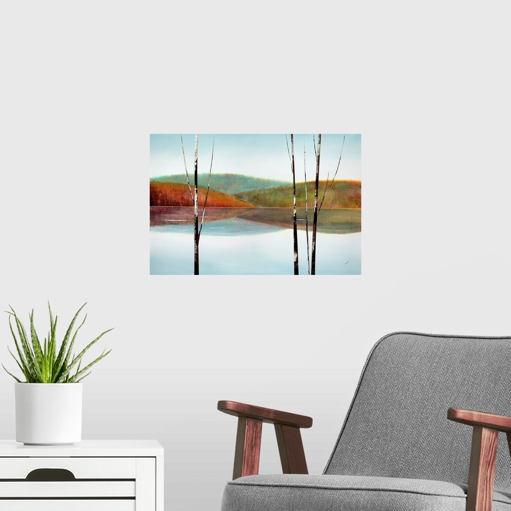 A modern room featuring Calm Waters V
