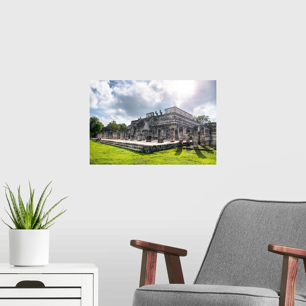 A modern room featuring Photograph of the One Thousand Mayan Columns at Chicen Itza, Yucat?n, Mexico. From the Viva Mexic...