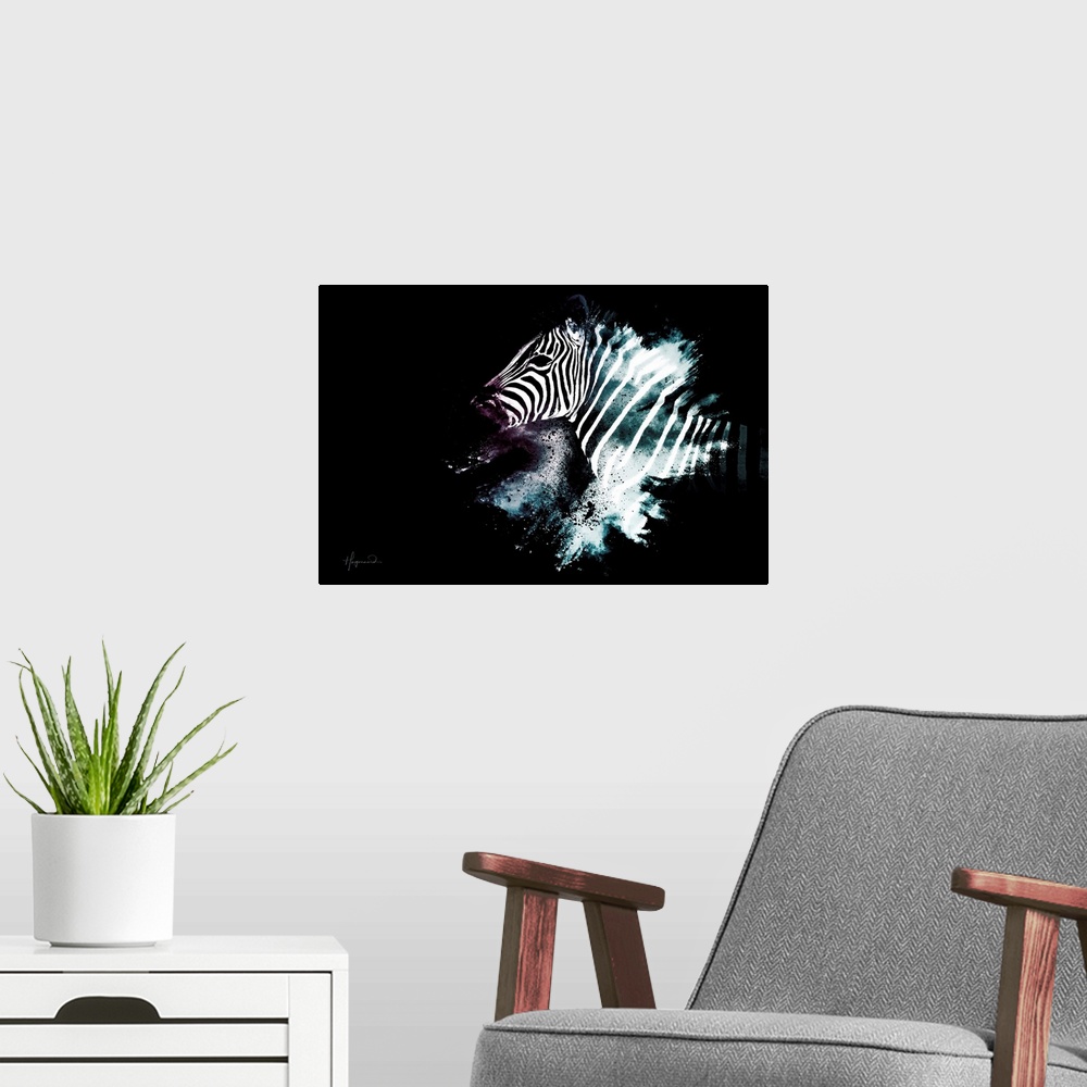 A modern room featuring Wild Explosion Collection - The Zebra