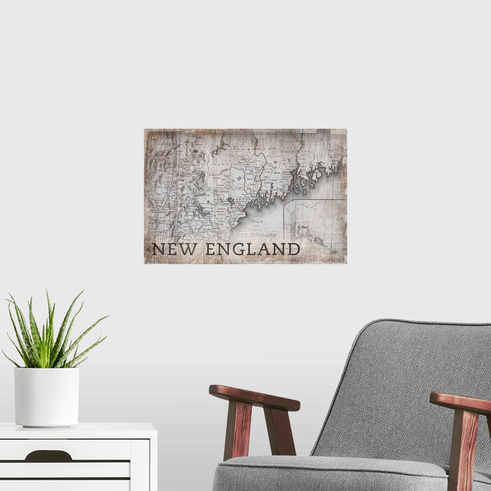 A modern room featuring New England Map White