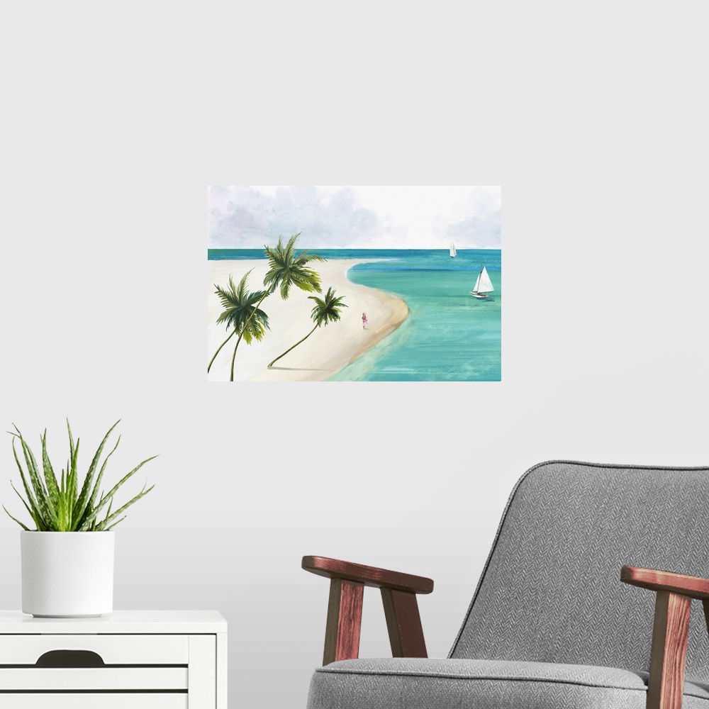 A modern room featuring Pristine Beach