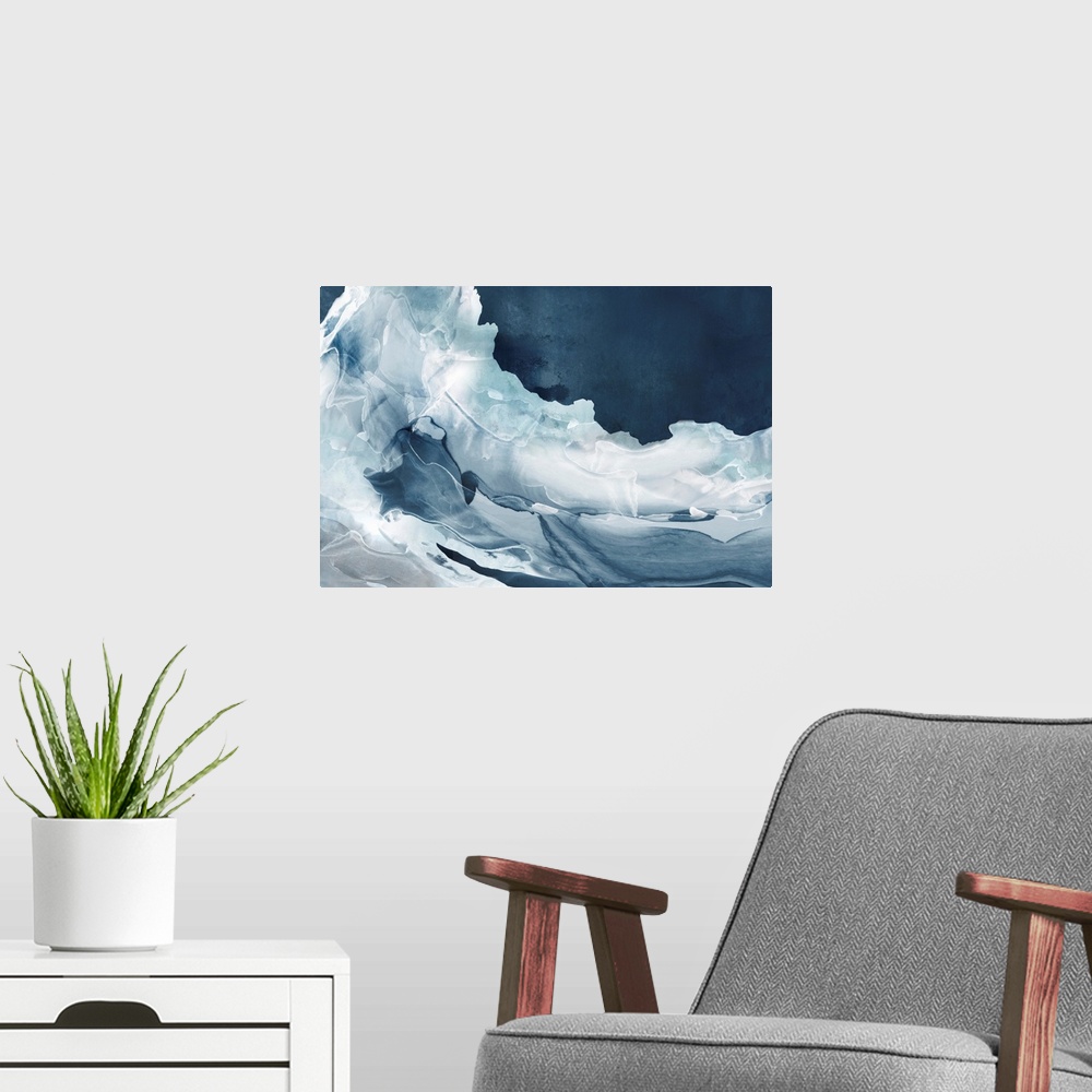 A modern room featuring Wave Of Blue Ice
