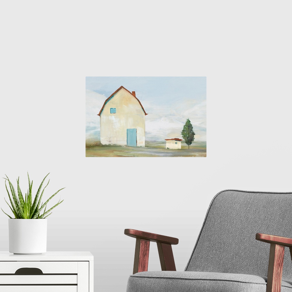 A modern room featuring Yellow Barn I