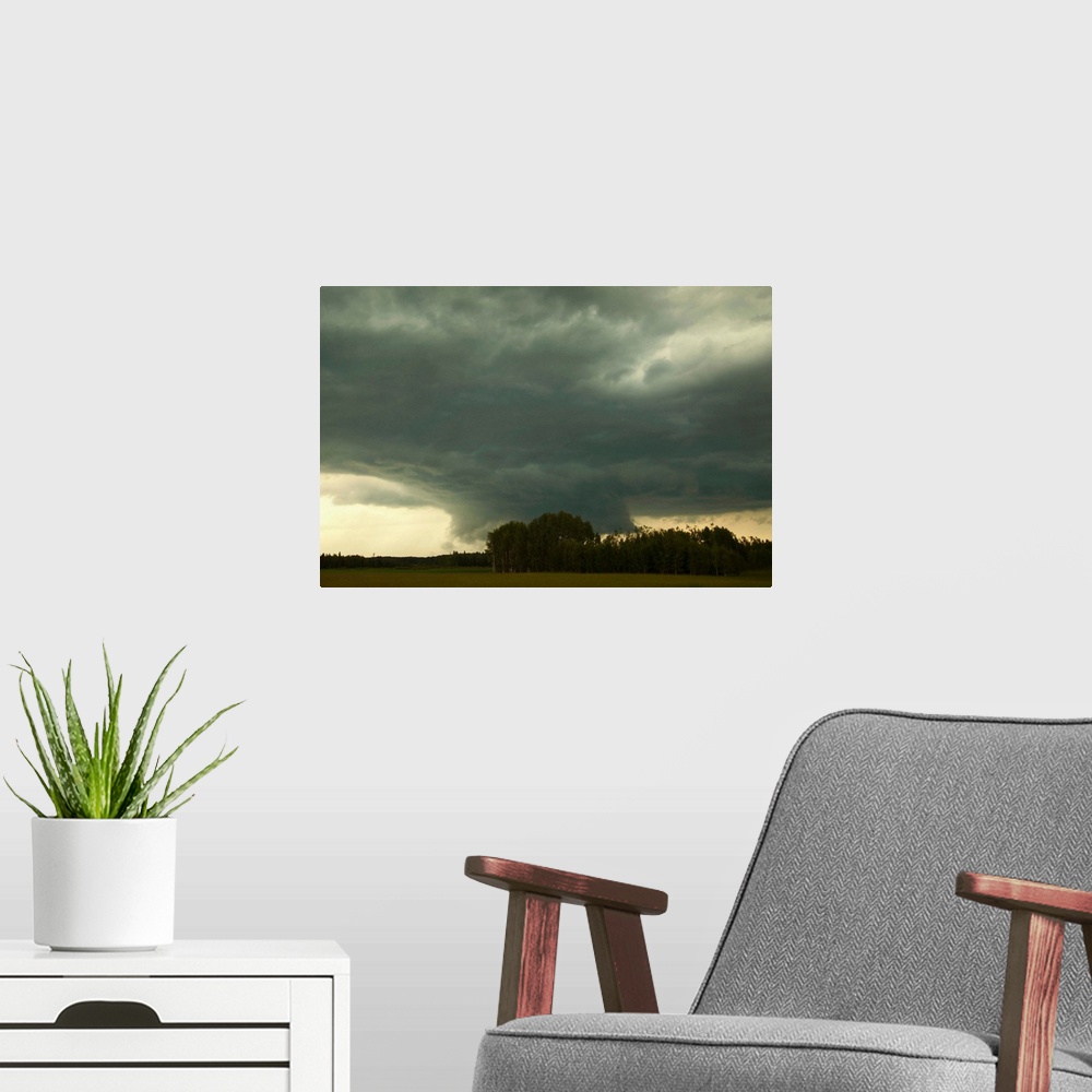 A modern room featuring Thunderstorm Lowering