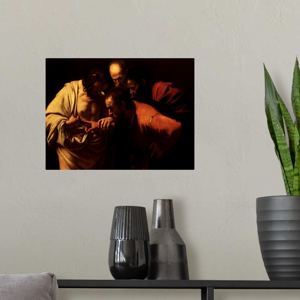 A modern room featuring Doubting Thomas