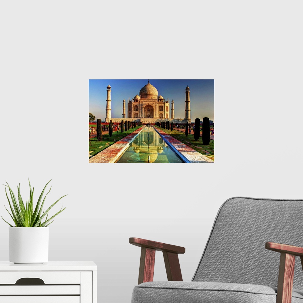 A modern room featuring The Taj Mahal