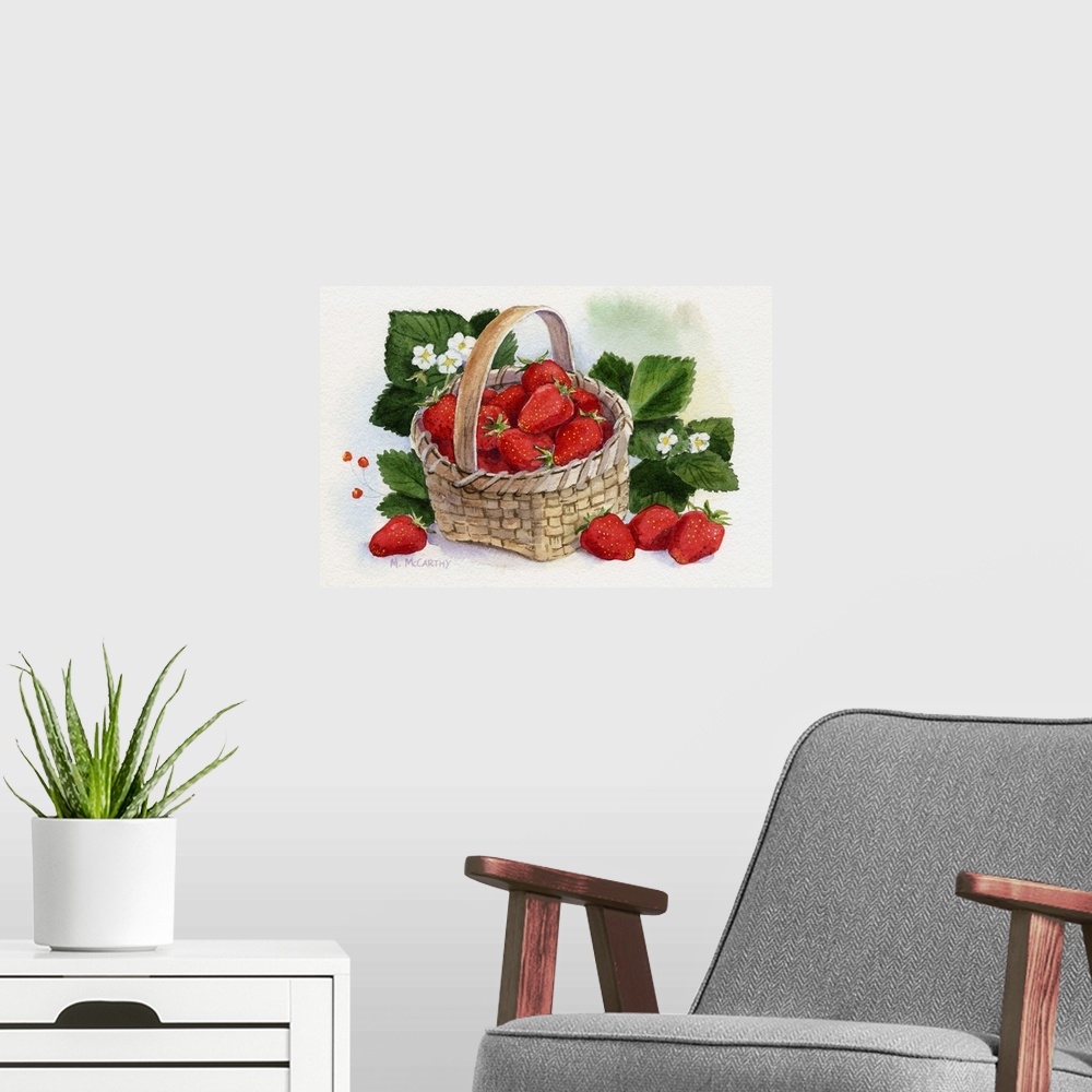 A modern room featuring Basket of Strawberries