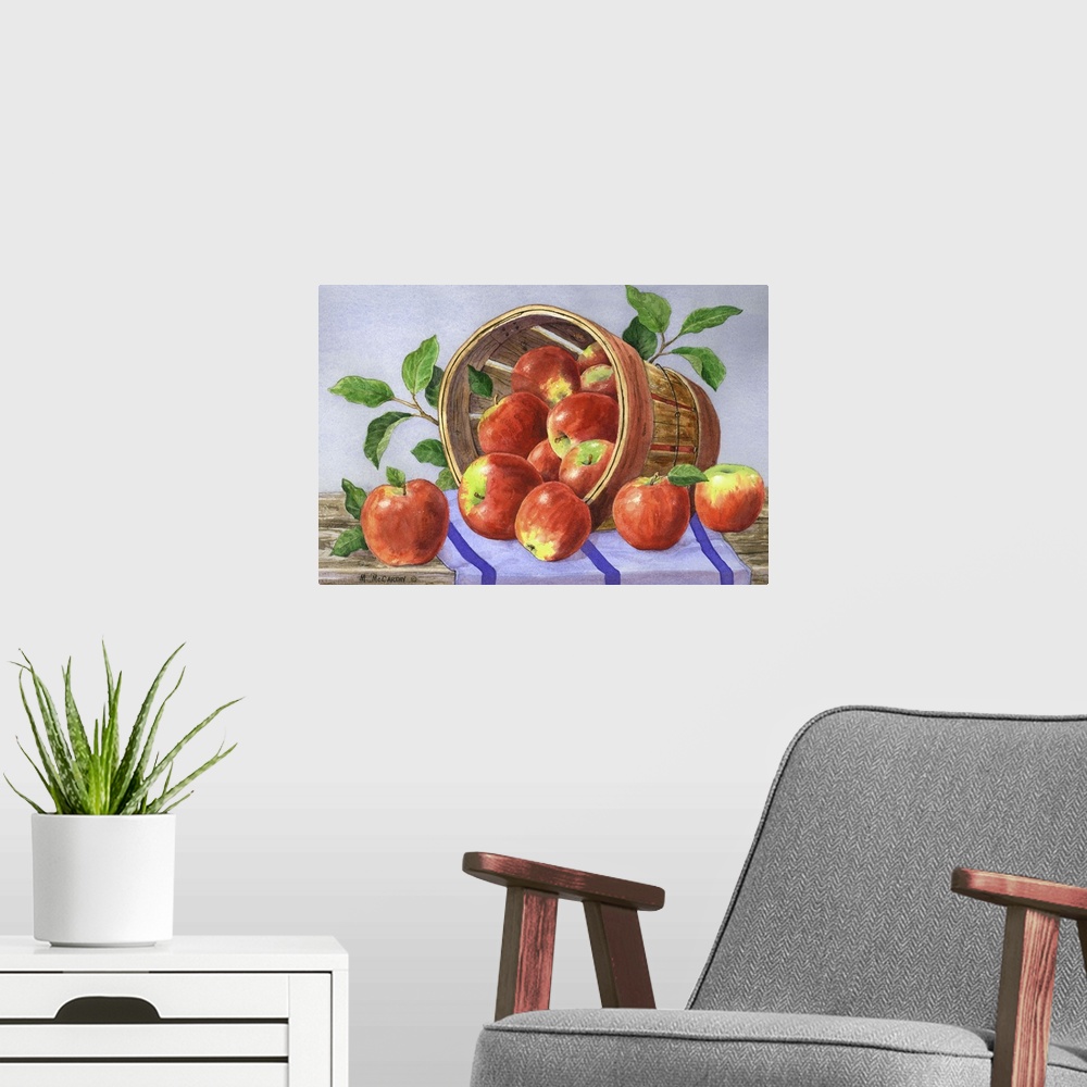A modern room featuring Just Apples