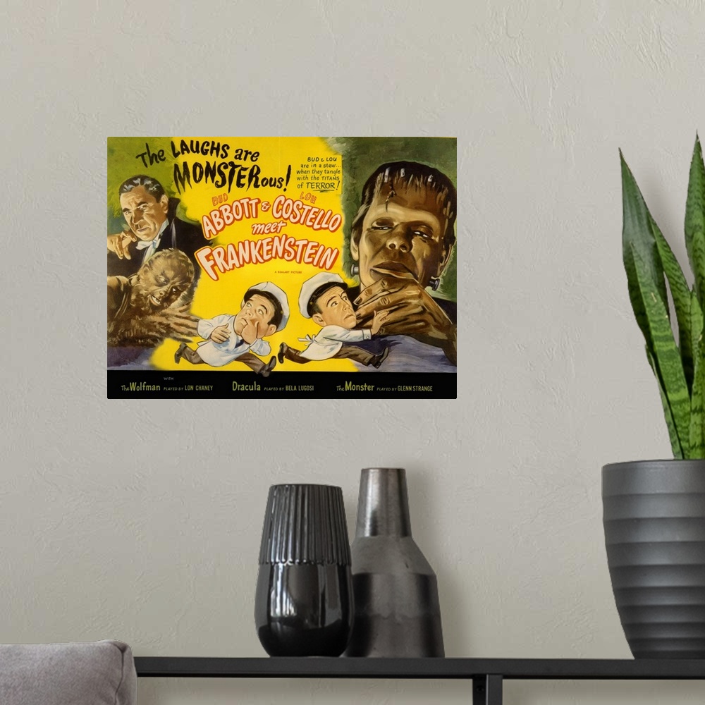 A modern room featuring Abbott and Costello Meet Frankenstein 1