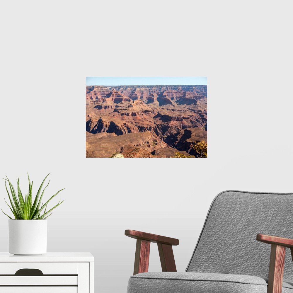 A modern room featuring Elevated view of geological formations in Grand Canyon National Park, Arizona.