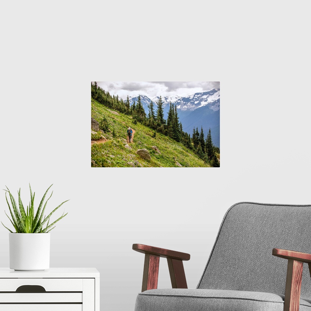 A modern room featuring High Note Trail on Whistler Mountain in British Columbia, Canada.