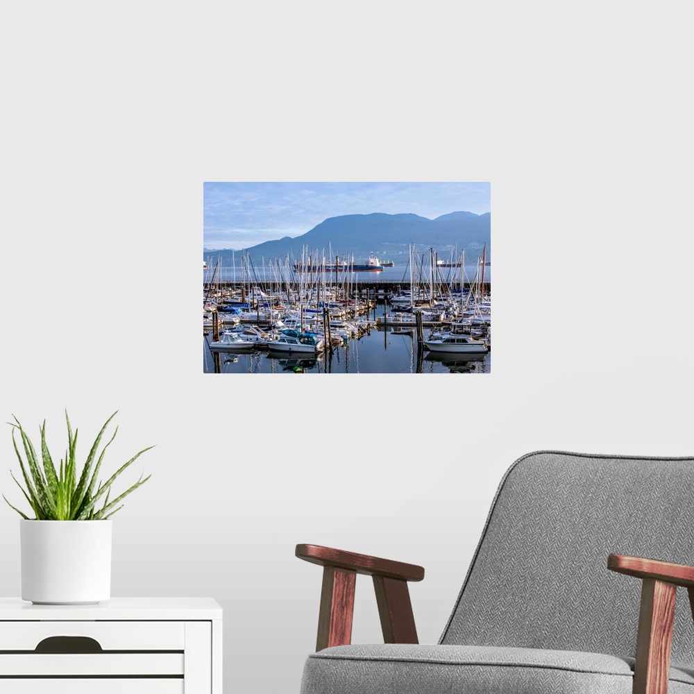 A modern room featuring View of Marina in Vancouver, British Columbia, Canada.