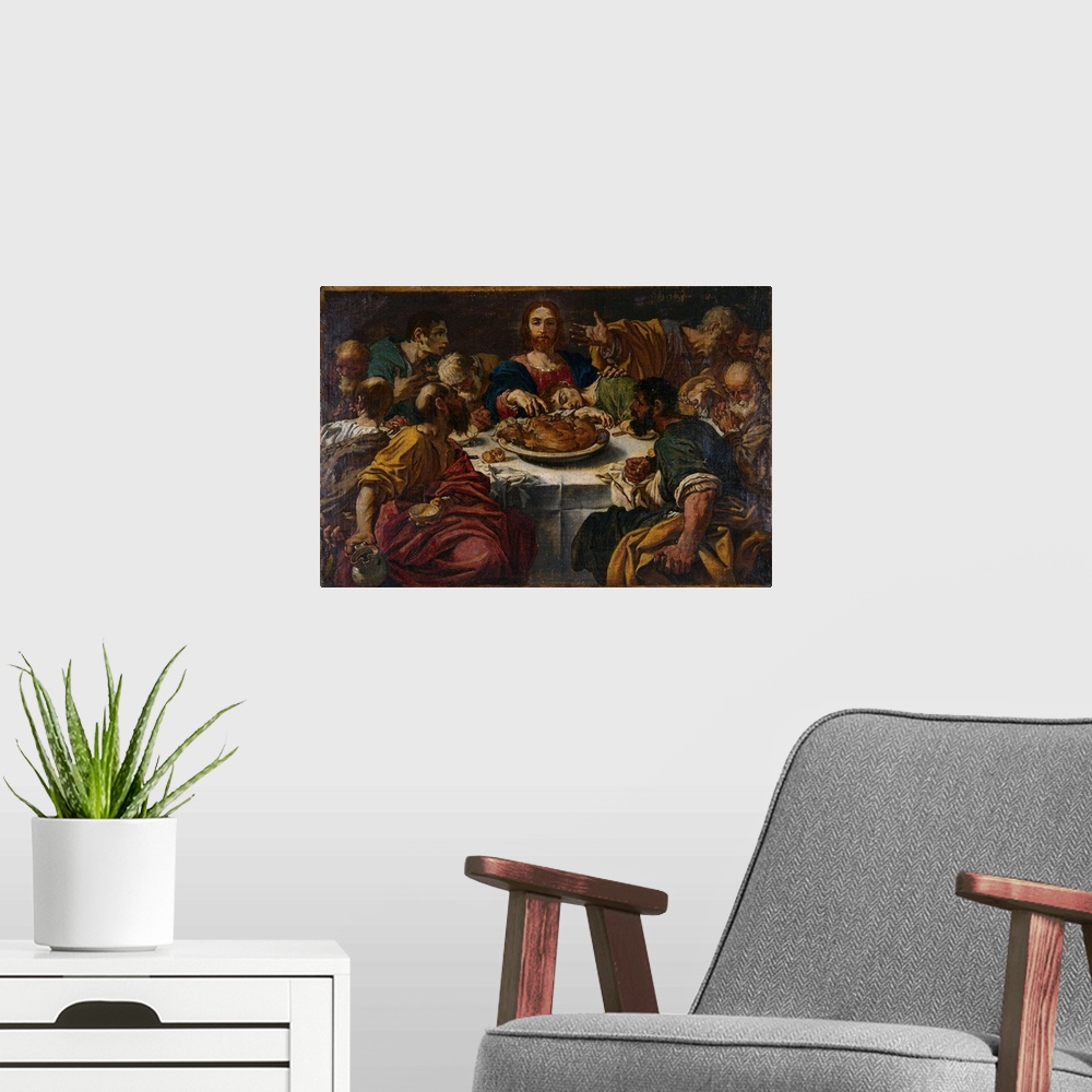 A modern room featuring The Last Supper