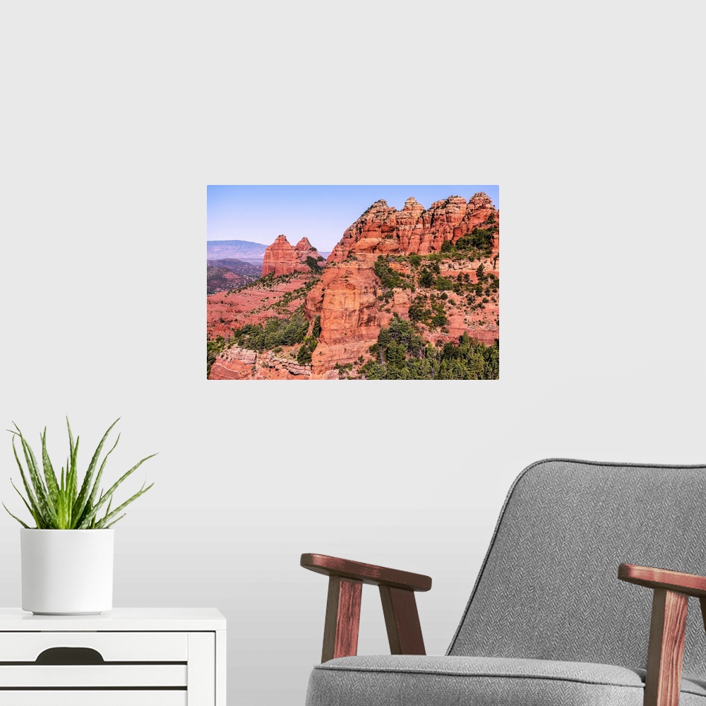 A modern room featuring View of red rock near Hangover Trail in Sedona, Arizona.