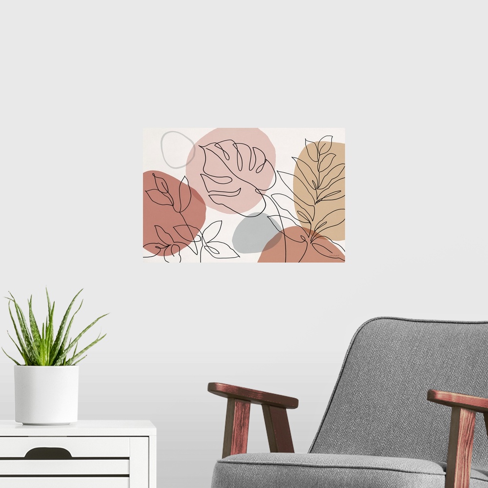 A modern room featuring Just Leaves 01