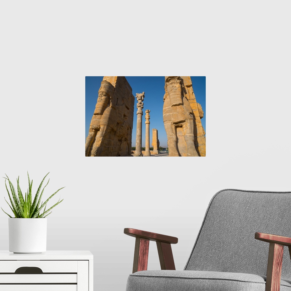 A modern room featuring All Nations Gateway, Persepolis, UNESCO World Heritage Site, Iran, Middle East