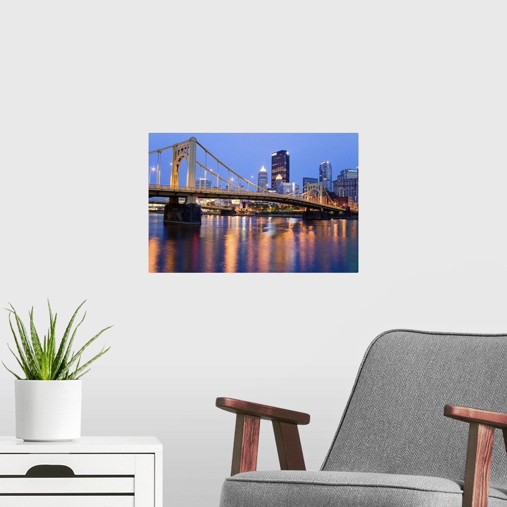 A modern room featuring Andy Warhol Bridge over the Allegheny River, Pittsburgh, Pennsylvania