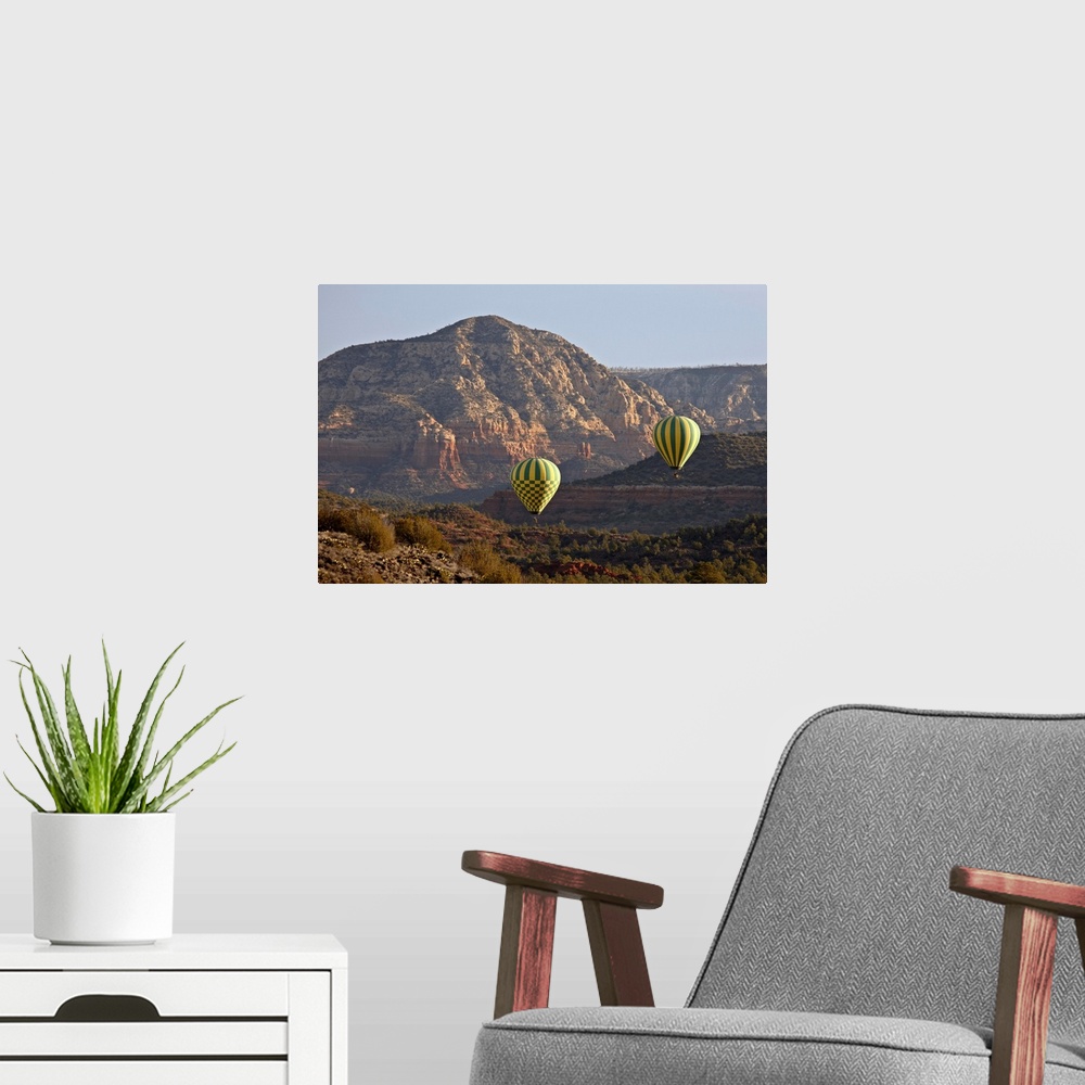 A modern room featuring Ballooning among red rock formations, Coconino National Forest, Arizona