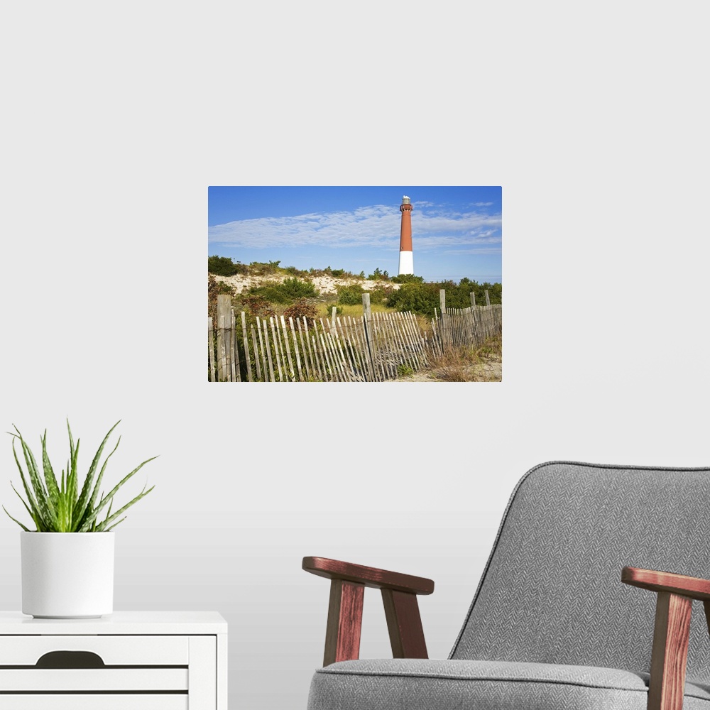 A modern room featuring Barnegat Lighthouse in Ocean County, New Jersey