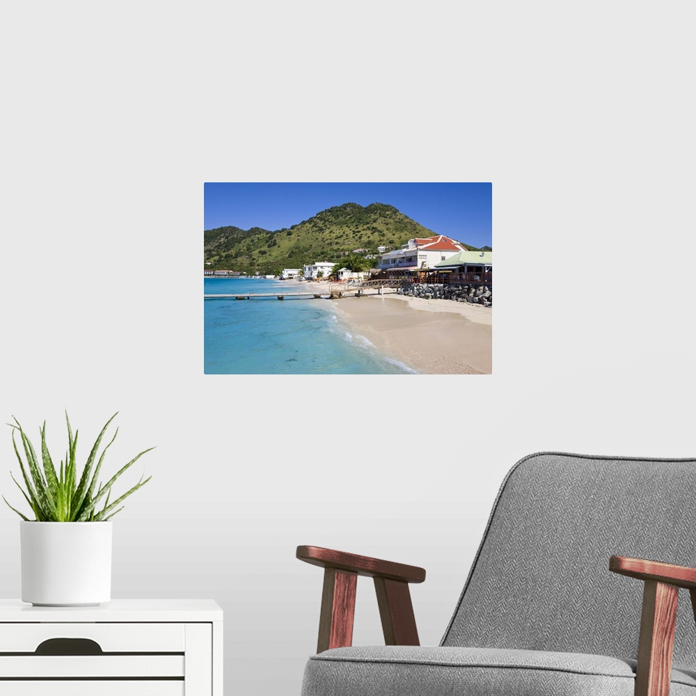 A modern room featuring Beach at Grand-Case on the French side, St. Martin, Leeward Islands, Caribbean