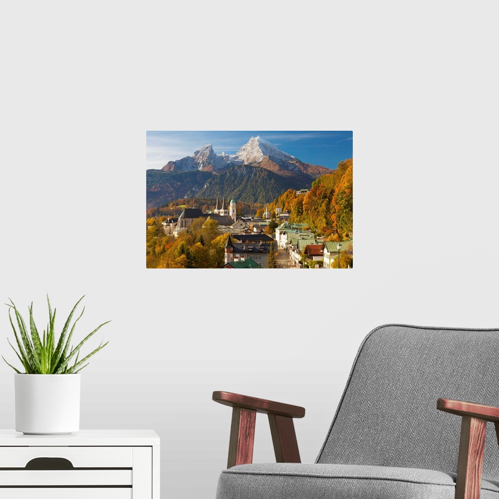 A modern room featuring Berchtesgaden and the Watzmann Mountain, Berchtesgaden, Bavaria, Germany