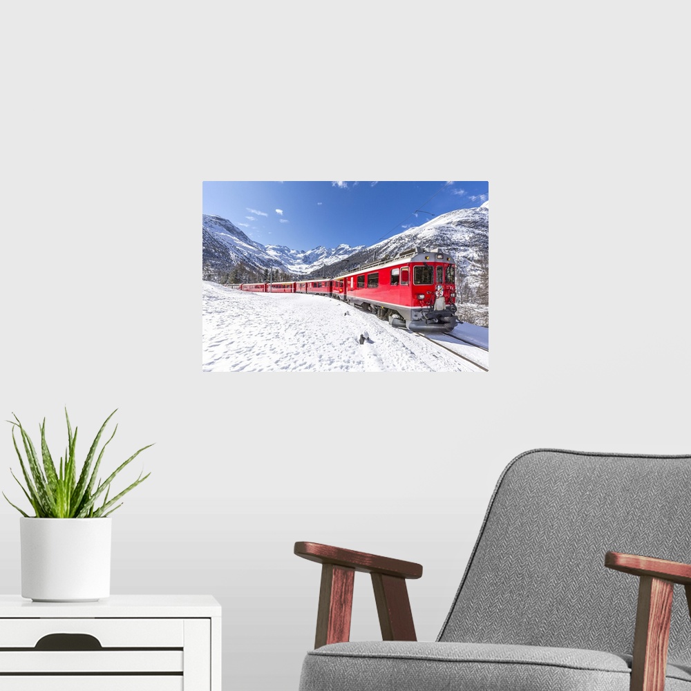 A modern room featuring Bernina Express, Canton of Graubunden, Switzerland, Europe