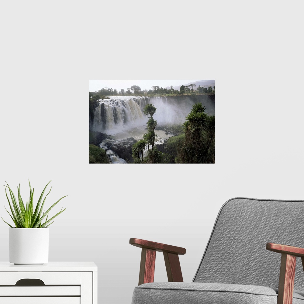 A modern room featuring Blue Nile Falls, near Lake Tana, Gondar region, Ethiopia, Africa