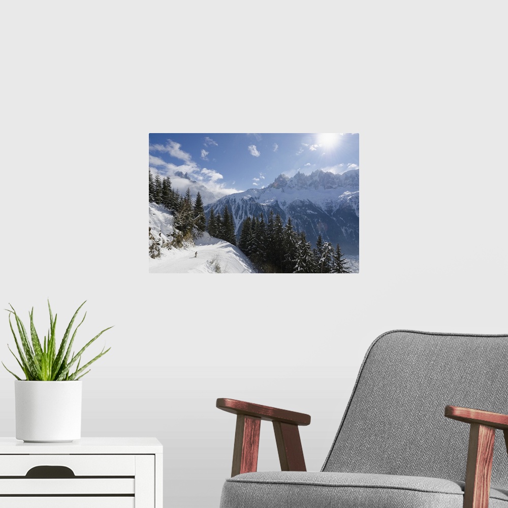 A modern room featuring Brevant ski area, Haute-Savoie, French Alps, France