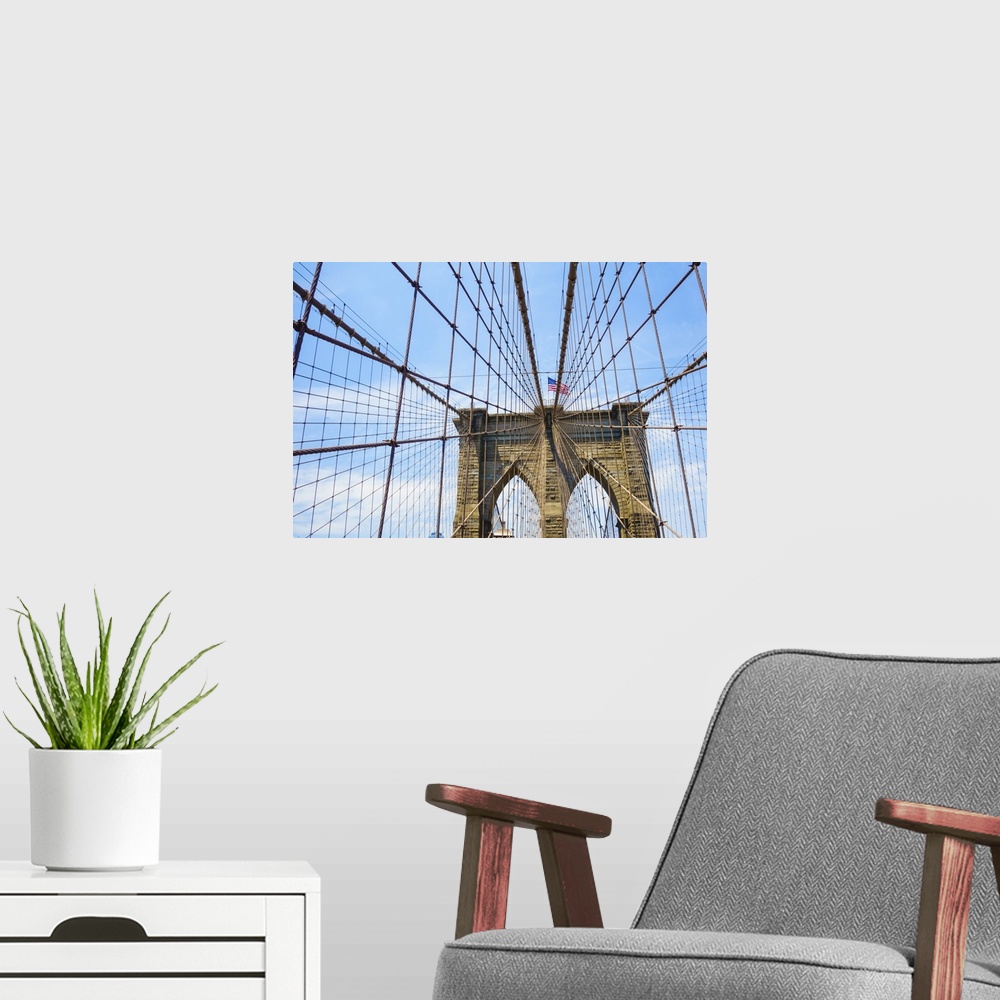 A modern room featuring Brooklyn Bridge, New York City, United States of America, North America