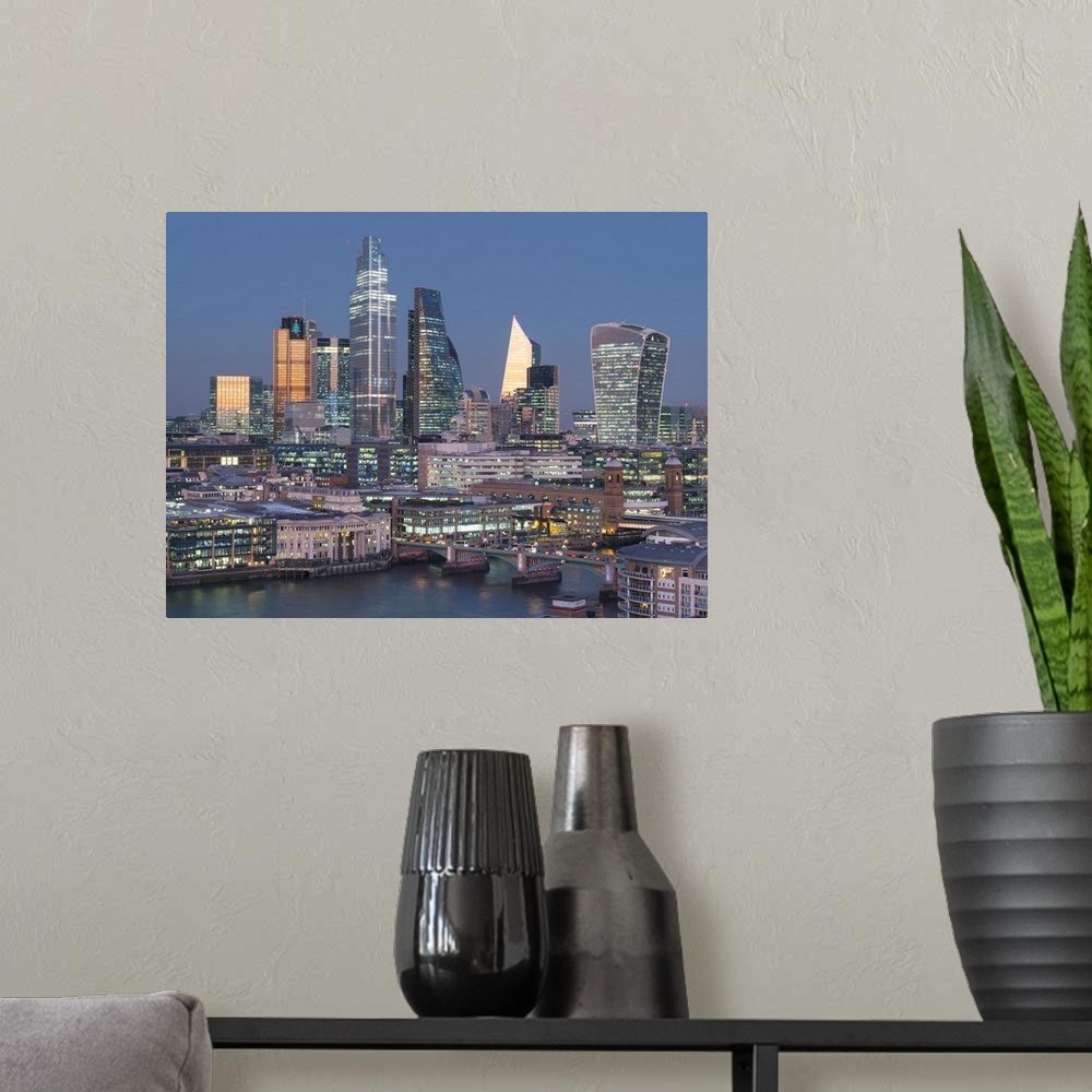 A modern room featuring City of London, Square Mile, image shows completed 22 Bishopsgate tower, London, England, United ...