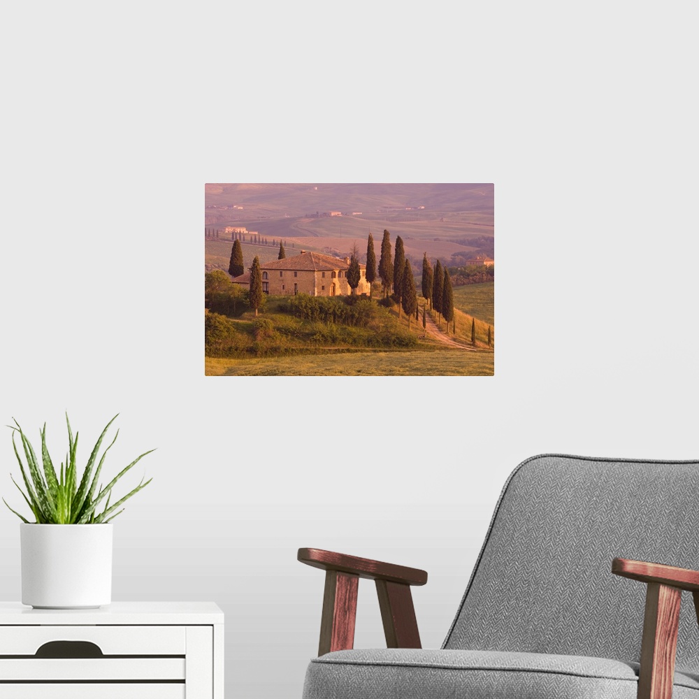 A modern room featuring Country house, Il Belvedere, San Quirico d'Orcia, Tuscany, Italy